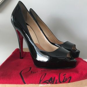 Christian Louboutin Mlle Dam 120 Patent Blk Heels
